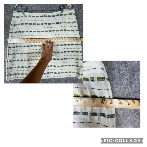 NWT Loft Cotton Blend Boucle Tweed Accents Shift Mini A-Line Pencil Skirt  Sz 12 - Picture 9 of 9